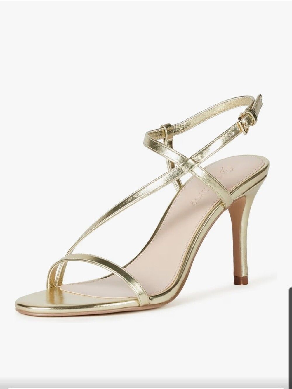 The Drop Arco Gold Strappy High Heel Sandals Size 7